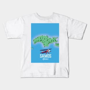 Samos Greece map Kids T-Shirt